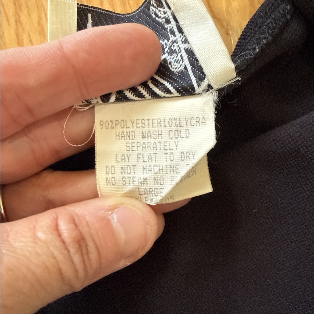 Vintage Black Mini Dress White Contrast Stitching Square Neck Made in USA - Picture 4 of 7
